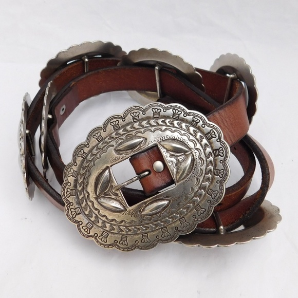 Ralph Lauren Accessories - VINTAGE RALPH LAUREN LEATHER CONCHO BELT